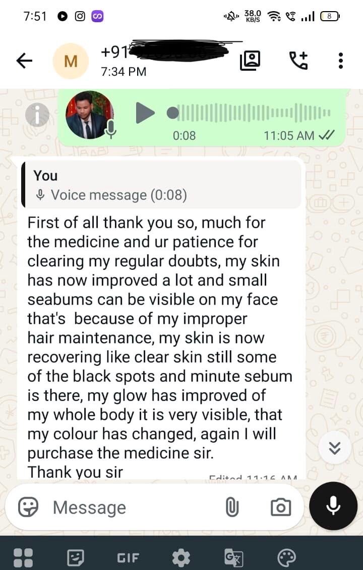 Glow Treatment patient result