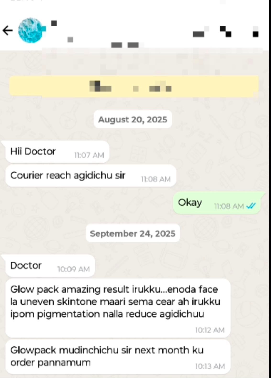 Glow Treatment patient result